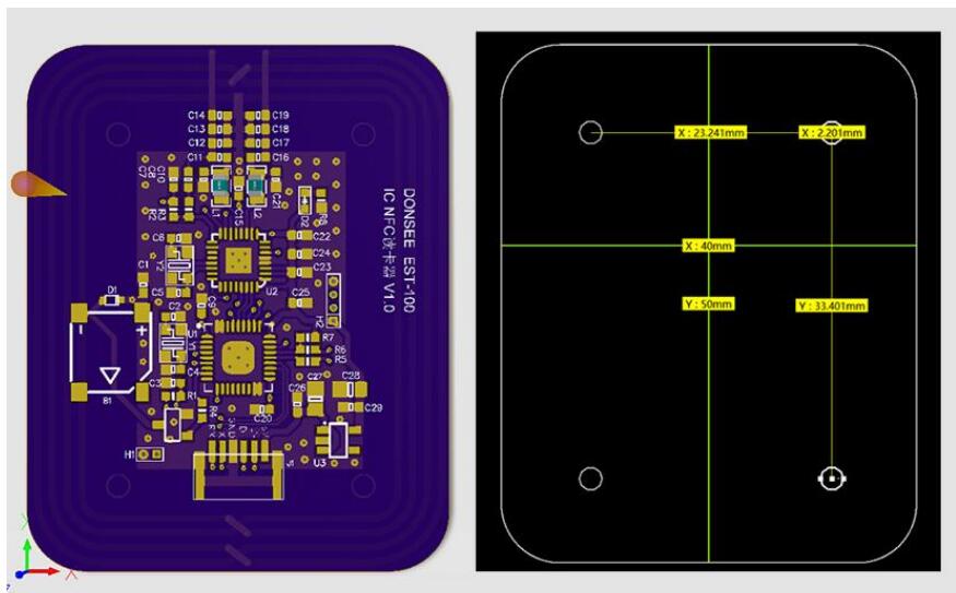 IC卡刷卡器模組產(chǎn)品尺寸圖